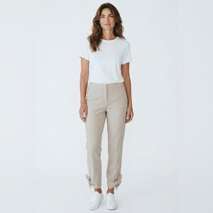 Banana Republic Neutral Tie-Hem Straight Pants - Sandstone Beige